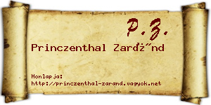 Princzenthal Zaránd névjegykártya